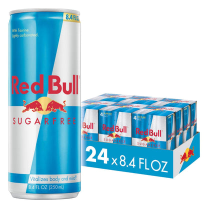 Red Bull Sugar Free Energy Drink with 80mg Caffeine plus Taurine & B Vitamins, 8.4 Fl Oz, Pack of 24 Cans