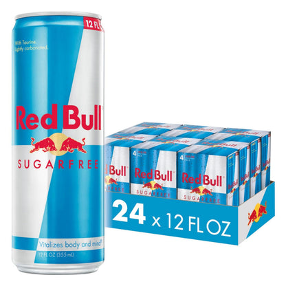 Red Bull Sugar Free Energy Drink with 80mg Caffeine plus Taurine & B Vitamins, 8.4 Fl Oz, Pack of 24 Cans