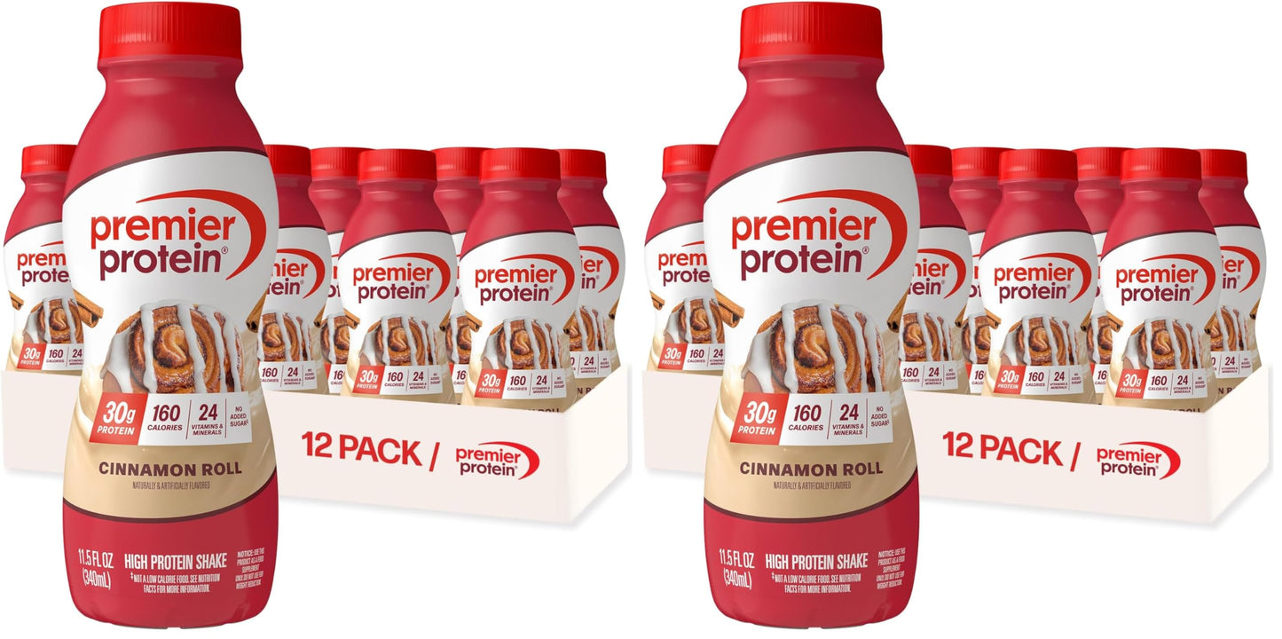 Premier Protein Shake, Chocolate, 30g Protein, No Added Sugar, 24 Vitamins & Minerals to Support Immune Health, 11.5 fl oz, 12 Pack