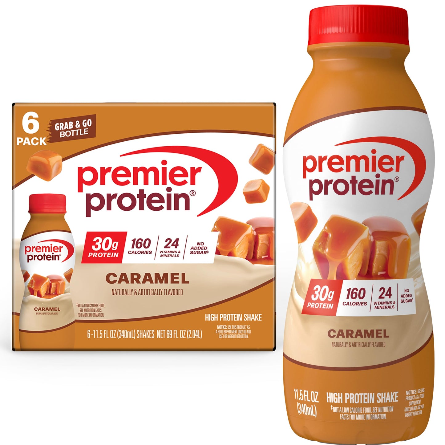Premier Protein Shake, Chocolate, 30g Protein, No Added Sugar, 24 Vitamins & Minerals to Support Immune Health, 11.5 fl oz, 12 Pack