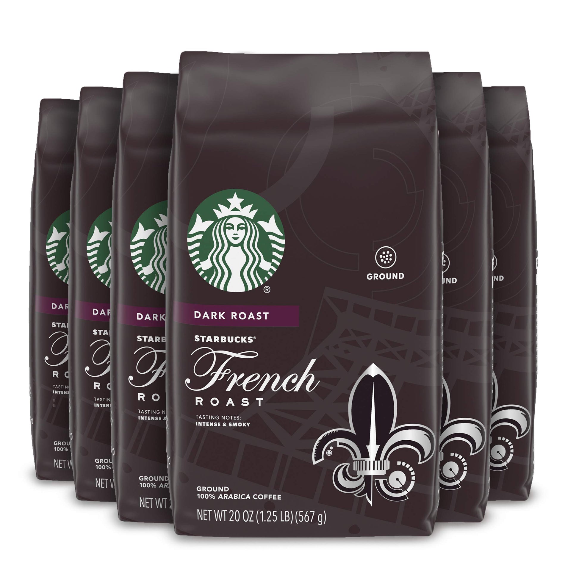 Starbucks Ground Coffee, Dark Roast Hot or Iced Coffee, Italian Roast, Six 18 oz Bags​