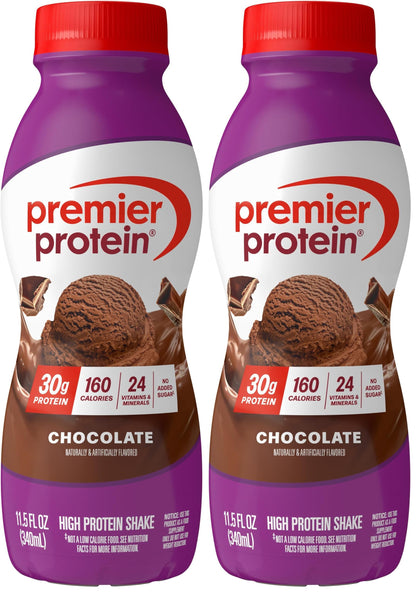 Premier Protein Shake, Chocolate, 30g Protein, No Added Sugar, 24 Vitamins & Minerals to Support Immune Health, 11.5 fl oz, 12 Pack