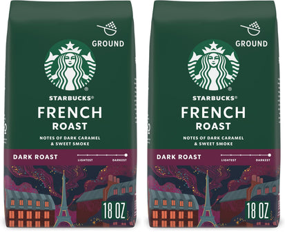 Starbucks Ground Coffee, Dark Roast Hot or Iced Coffee, Italian Roast, Six 18 oz Bags​