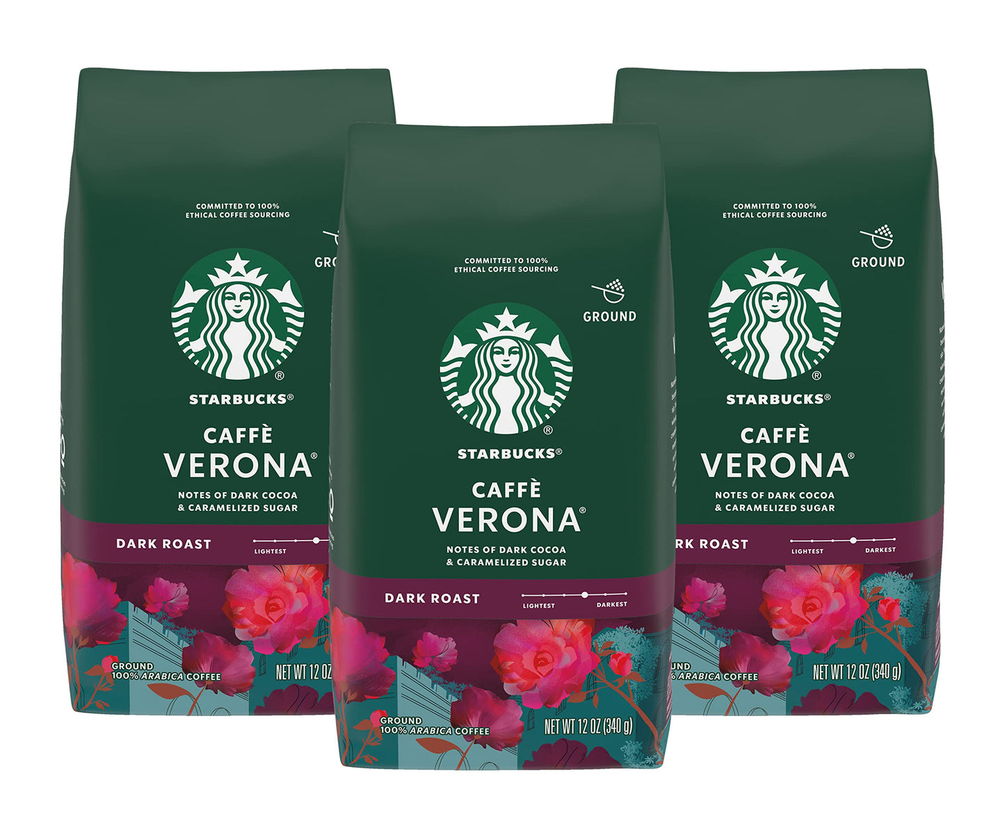 Starbucks Ground Coffee, Dark Roast Hot or Iced Coffee, Italian Roast, Six 18 oz Bags​